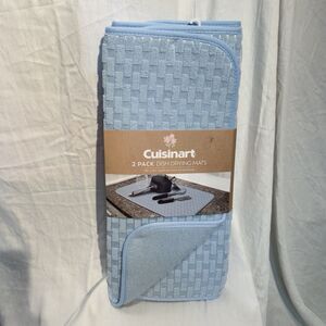 X-Large Microfiber Reversible Drying Mat (18"x24") Blue RECTANGLES, Cuisinart